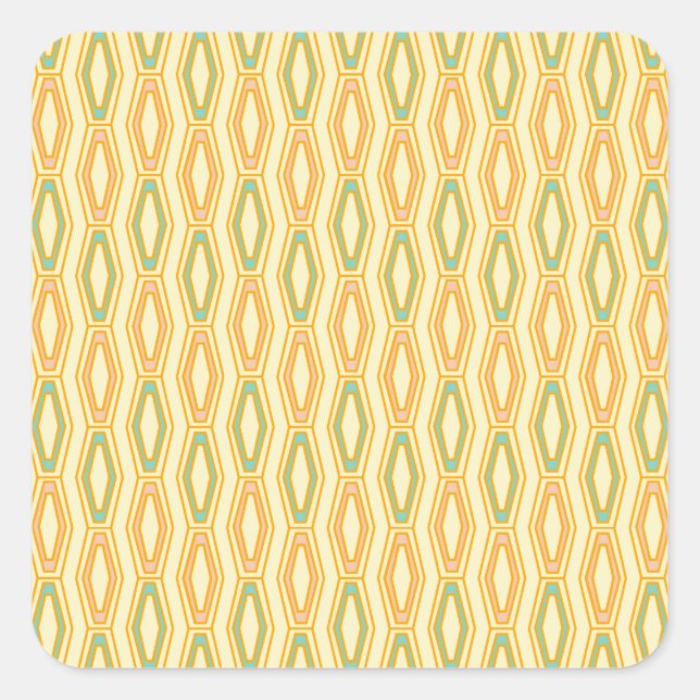 Adesivo Quadrado Vibrant geometric pattern with hexagonal shapes  (Frente)