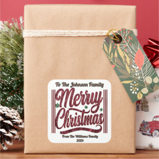Adesivo Quadrado Vibrant Merry Christmas Sticker