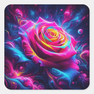 Adesivo Quadrado Vibrant Neon Rosa