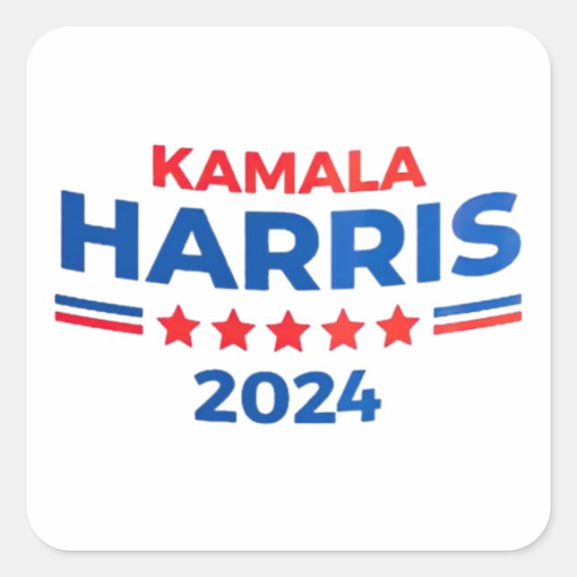 Adesivo Quadrado Vice-Presidente Kamala Harris para o Presidente 20 (Frente)
