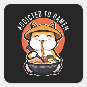 Adesivo Quadrado Viciado em Ramen