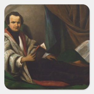Adesivo Quadrado Victor Hugo em seu divã, c.1830-40