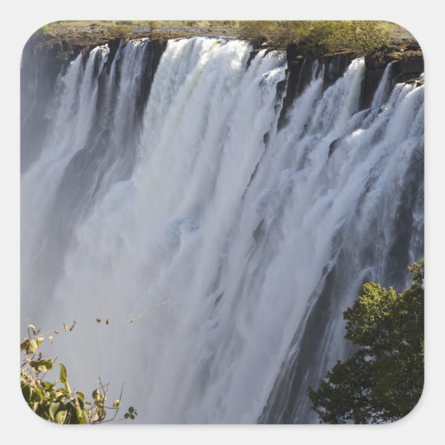 Adesivo Quadrado Victoria Falls, Rio Zambesi, Zâmbia. (Frente)
