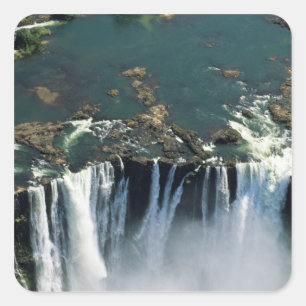 Adesivo Quadrado Victoria Falls, Zâmbia para a fronteira com o Zim