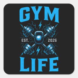 Adesivo Quadrado Vida de Academia Est. 2026 – Nova Capítulo Fitness