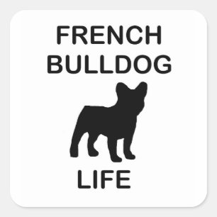 Adesivo Quadrado vida de buldogue francês