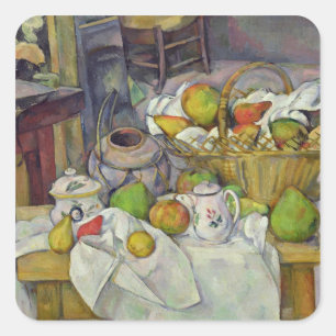 Adesivo Quadrado Vida de Paul Cezanne ainda com cesta, 1888-90