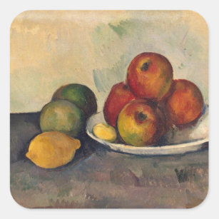 Adesivo Quadrado Vida de Paul Cezanne   ainda com maçãs, c.1890