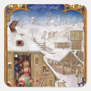 Adesivo Quadrado Vida do camponês, 'de Breviarium Grimani