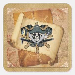 Adesivo Quadrado Vida dos piratas para mim