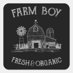 Adesivo Quadrado Vida orgânica fresca da fazenda do Farmboy legal