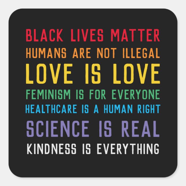 Adesivo Quadrado Vidas Negras - Vidas Importantes (Frente)