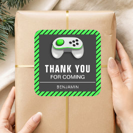 Adesivo Quadrado Vídeo Moderno Festa de aniversário Favor do Jogo