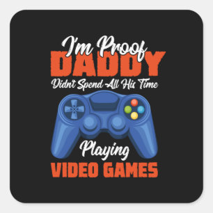 Adesivo Quadrado Videos games de Reprodução de Tempo do Pai de Arte