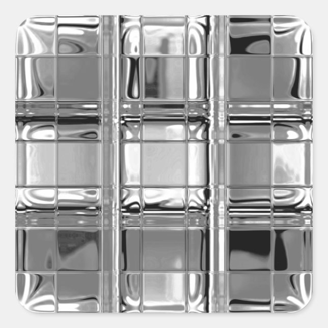 Adesivo Quadrado Vidraças de vidro de Cinza (Frente)