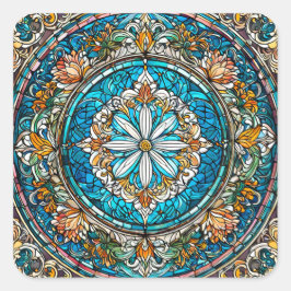 Adesivo Quadrado Vidro achatado Abstrato Art