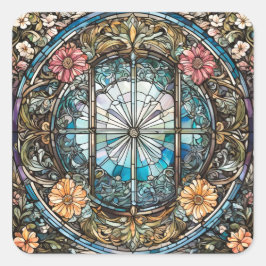 Adesivo Quadrado Vidro achatado Abstrato Art
