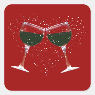 Adesivo Quadrado Vidro e palhetas para brindar