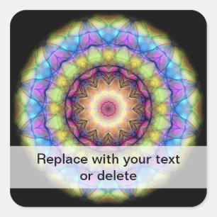 Adesivo Quadrado Vidro esticado no arco-íris