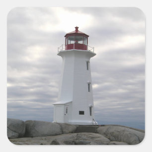 Adesivo Quadrado Vidro-farol da Peggy Route Nova Scotia Sticker