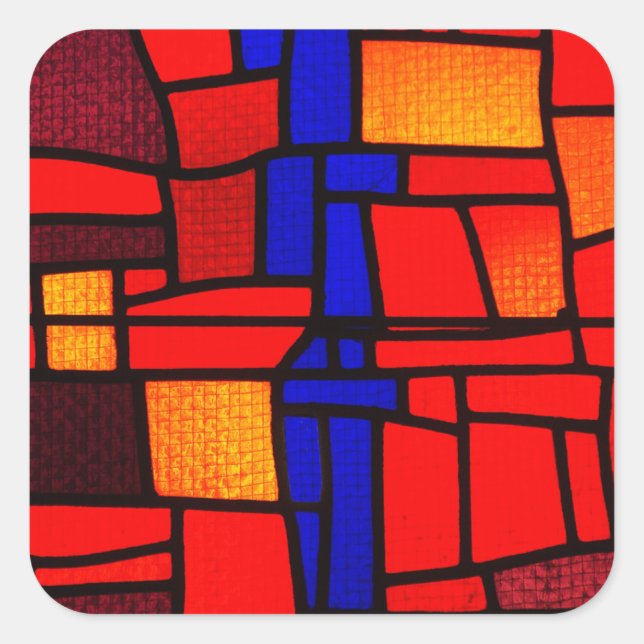 Adesivo Quadrado Vidro-mosaico manchado (Frente)