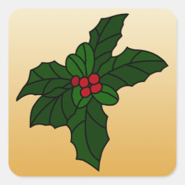 Adesivo Quadrado Vidro Sreado Holly Berries
