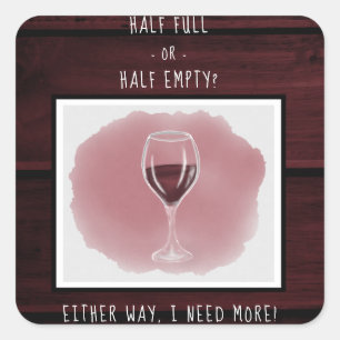 Adesivo Quadrado Vidro Vidro Vermelho Meio Cheio Vazio A Dar Aquare