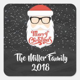 Adesivo Quadrado Vidros legal do Papai Noel com presentes