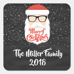 Adesivo Quadrado Vidros legal do Papai Noel com presentes