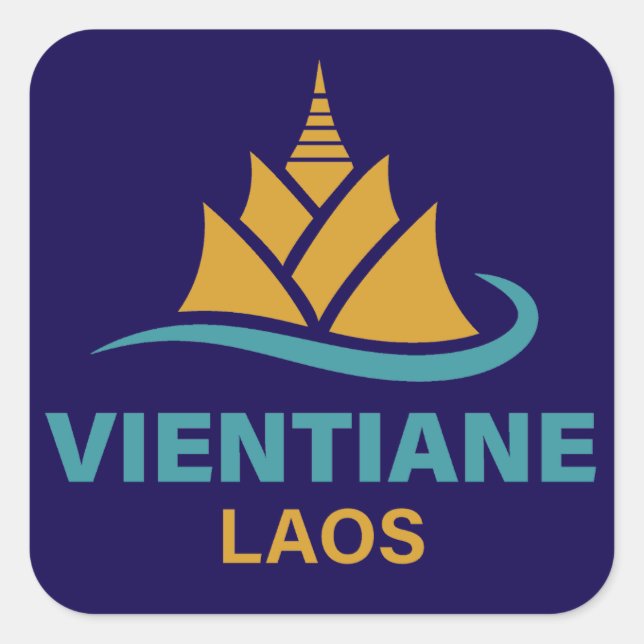 Adesivo Quadrado Vientiane Laos Southeast Asia (Frente)