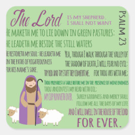 Adesivo Quadrado Vigésimo Terceiro Salmo