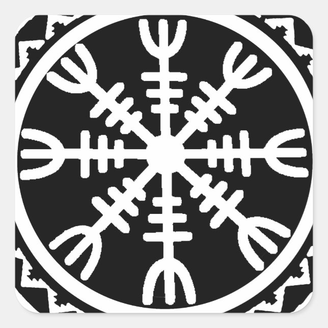 Adesivo Quadrado Viking Helm of Awe (Frente)