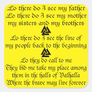 Adesivo Quadrado Viking Prayer Valknut FB.com/USAPatriotGraphics ©
