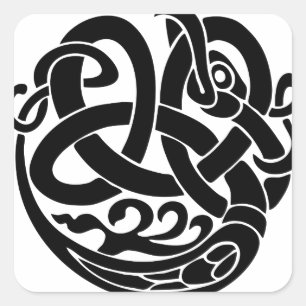 Adesivo Quadrado viking world serpent world eater Jormungandr