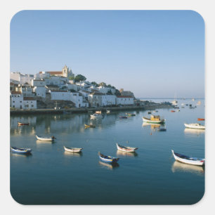 Adesivo Quadrado Vila de Pesca de Ferragudo, Algarve, Portugal 2
