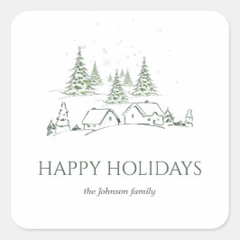 Adesivo Quadrado Vila Snowy de Natal