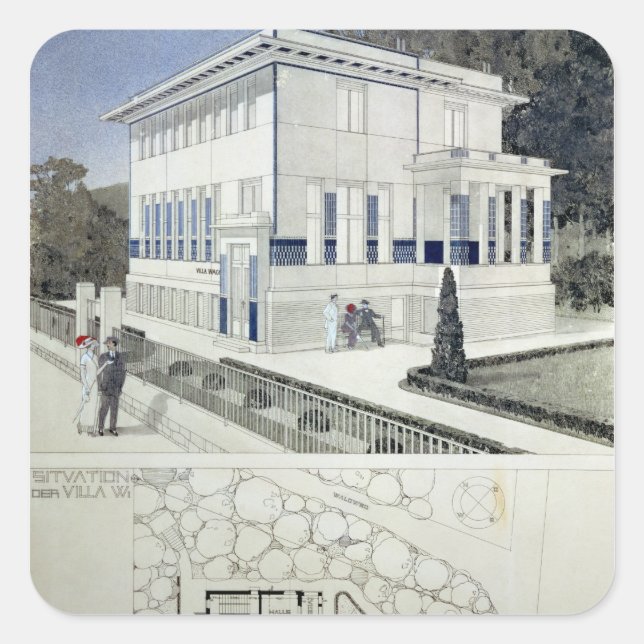 Adesivo Quadrado Villa Wagner, Viena (Frente)