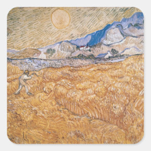 Adesivo Quadrado Vincent van Gogh   a ceifeira