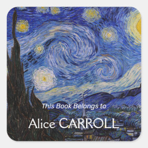 Adesivo Quadrado Vincent Van Gogh - A noite de Starry