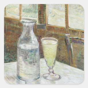 Adesivo Quadrado Vincent Van Gogh ainda vive com a Absinthe Fine Ar