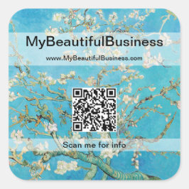 Adesivo Quadrado Vincent Van Gogh - Almond Blossom Código QR