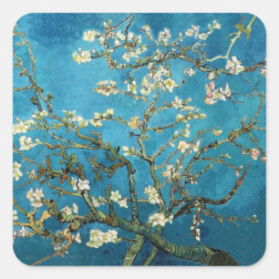 Adesivo Quadrado Vincent van Gogh, Almond Tree florescente
