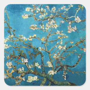 Adesivo Quadrado Vincent van Gogh, Almond Tree florescente