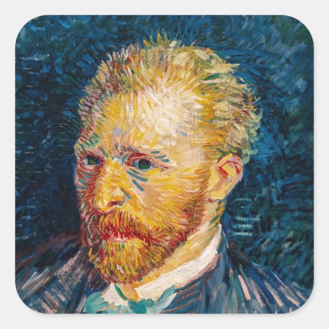 Adesivo Quadrado Vincent Van Gogh - Autorretrato (Frente)