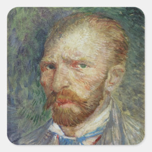 Adesivo Quadrado Vincent van Gogh   Autorretrato, 1887