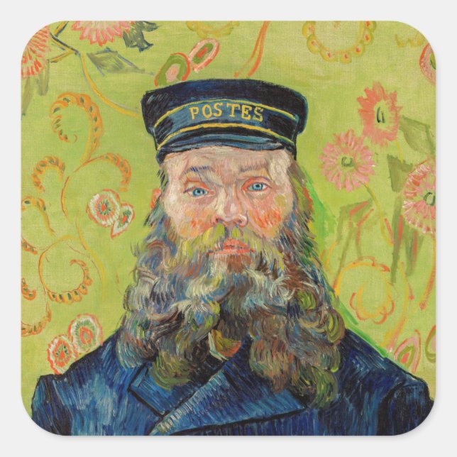 Adesivo Quadrado Vincent Van Gogh - Carteiro Joseph Roulin (Frente)