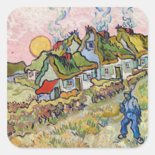 Adesivo Quadrado Vincent van Gogh - Casas e Figura