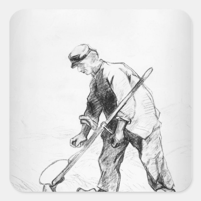 Adesivo Quadrado Vincent van Gogh | Ceifador (Frente)