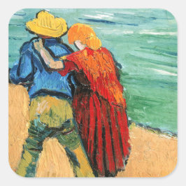 Adesivo Quadrado Vincent van Gogh - Dois Amantes