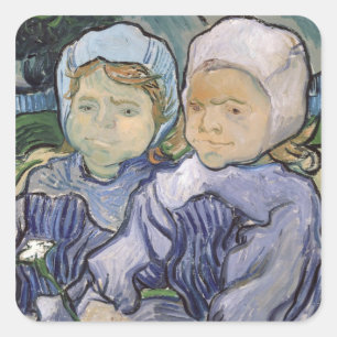 Adesivo Quadrado Vincent van Gogh Duas Meninas, 1890